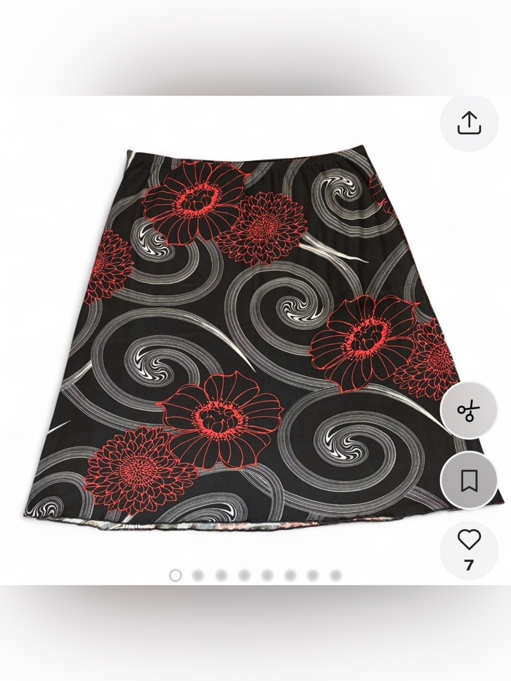 black & red floral midi skirt y2k (brand Nally & Millie)